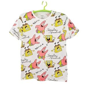 Nickelodeon SpongeBob & Patrick All-Over Print T-Shirt Size XL Unisex